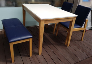 업소용 4인용 테이블세트 (탁자1+의자2+벤치1)